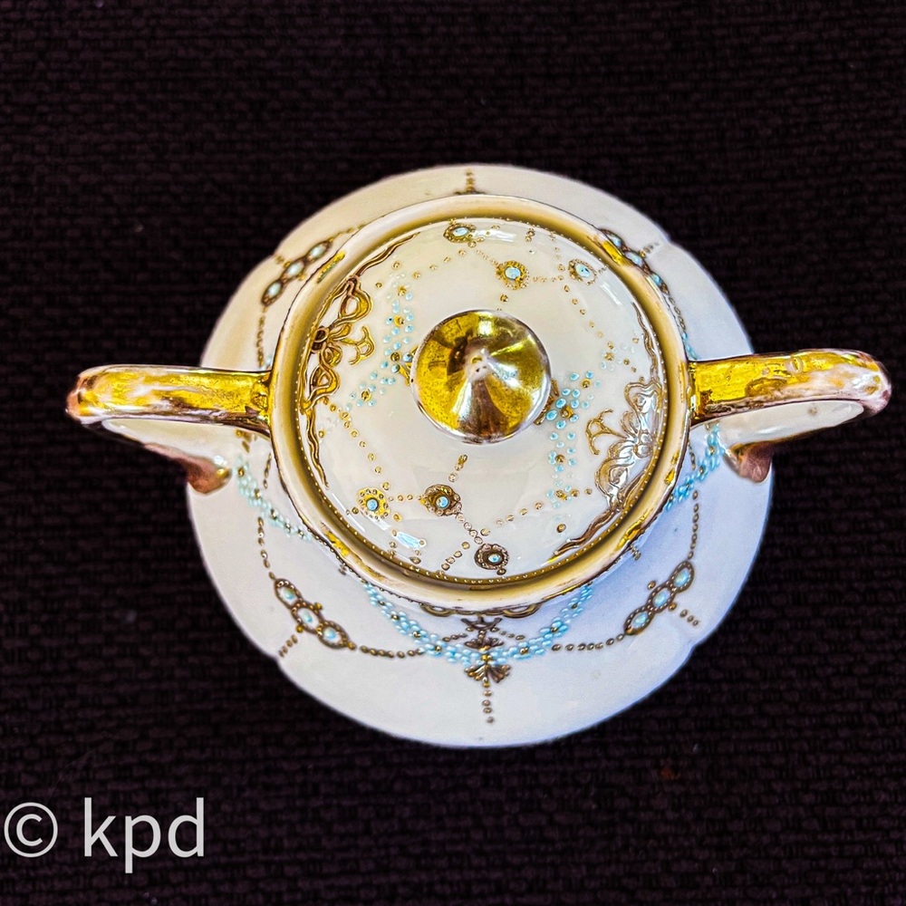 Vintage 3 Pc Sugar & Creamer Mikado Extra Hand Painted, including Gold Beading - Picture 7 of 10
